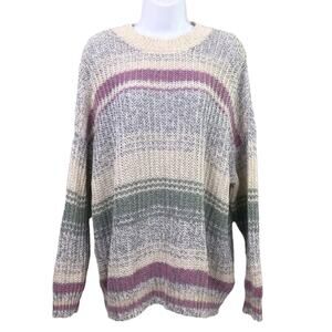 American Eagle Women's Grannycore Loose Knit Oversized Round Neck Sweater Size M